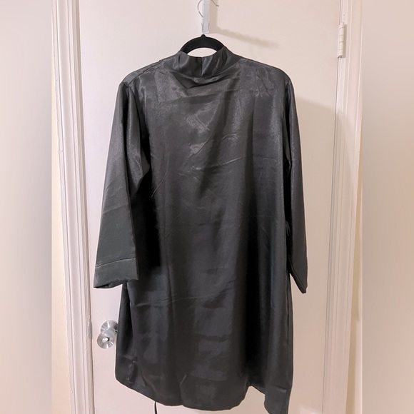 Sexy Lace Slip Dress Set with Robe and Satin Belt in Black size S - Picture 4 of 7